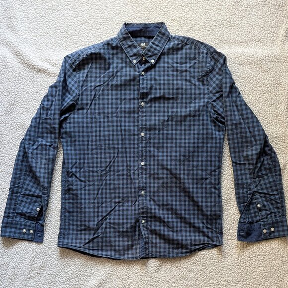 Blue H&M Button-Up Dress Shirt - Picture 1 of 2